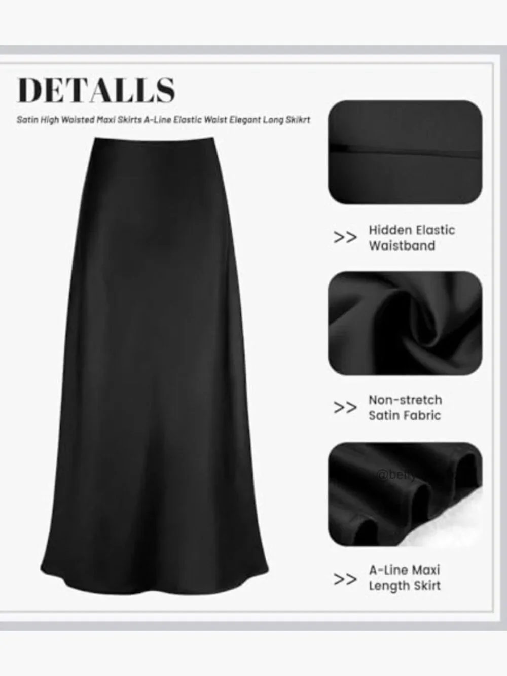 Satin High Waisted Maxi Skirt A-Line Flowy Silk Long Skirt